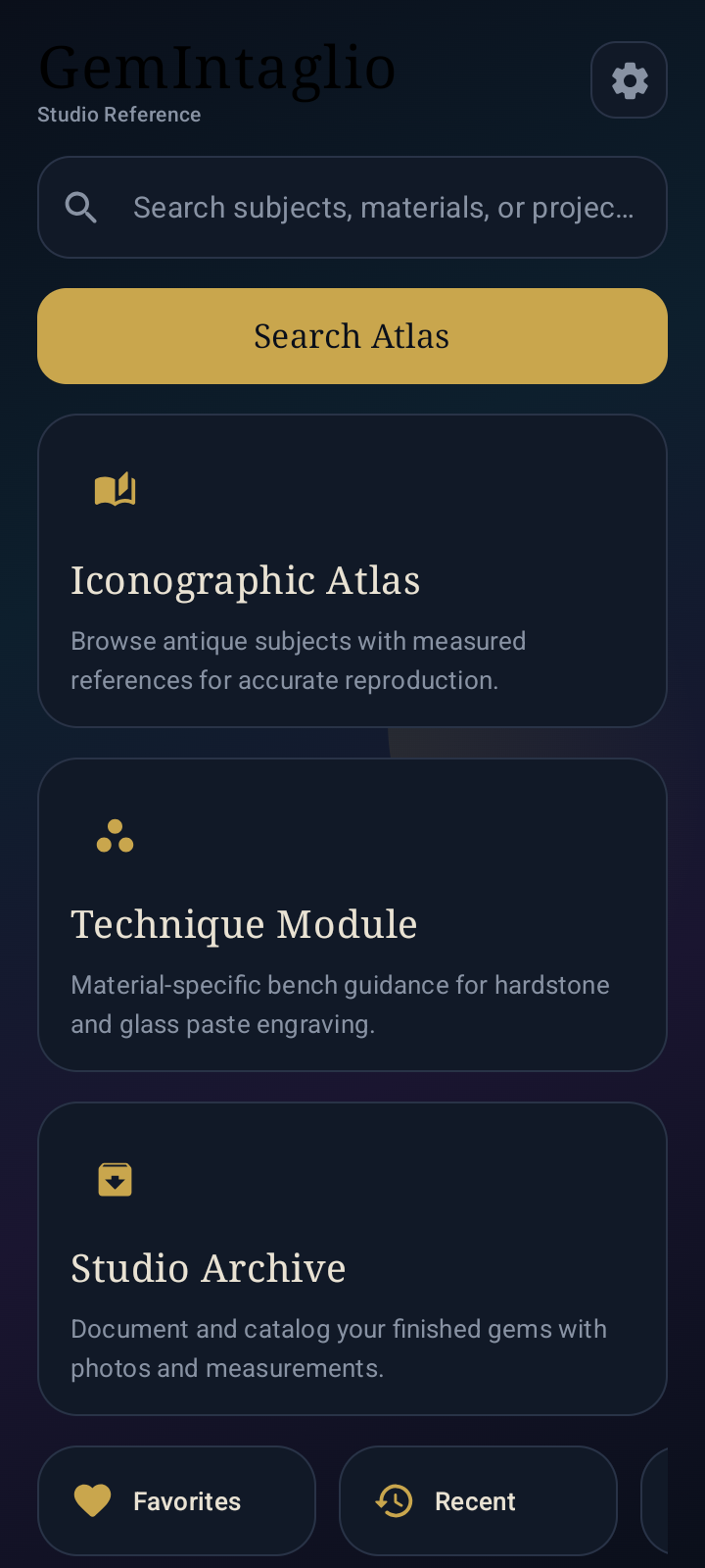GemIntaglio reference screen